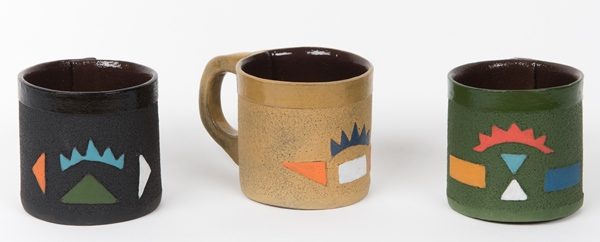tasses à expresso en céramique motifs zoulous - espresso cup in cermaic zulu patterns - isiqhaza | mahatsara